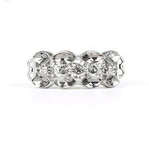 Silver Rhinestones Adjustable Ring